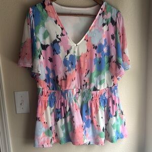 Target Multicolor Abstract Women's Blouse